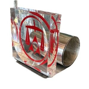 Chrome Scroll Lucite Book Holder Rack Scales of Justice Lawyer Office MCM VTG